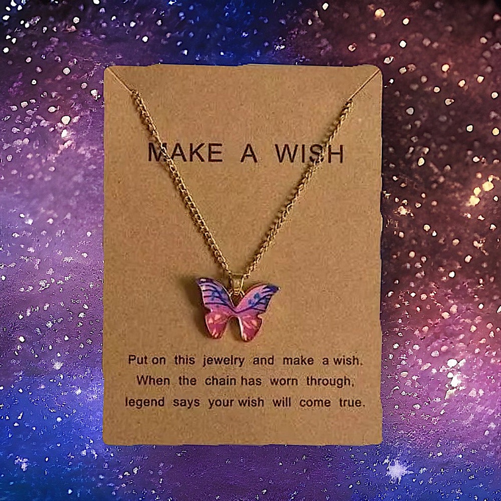 Make a wish butterfly necklace 1 each